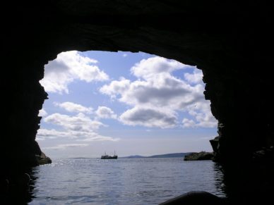 Looking out of the Bard Cave